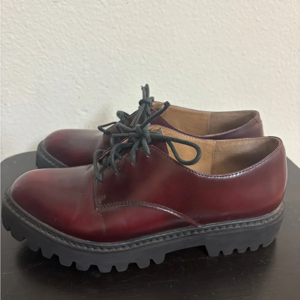 Jeffrey Campbell Dark Red Lace-Up Flats - Picture 4 of 10